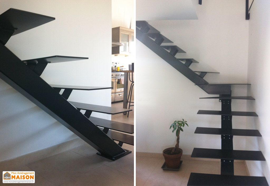 Escalier métal design 1/4 tournant (gauche ou droit) escalier ...