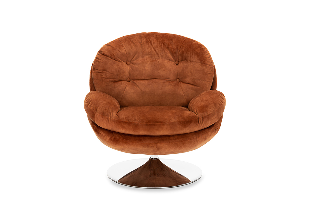 Fauteuil vintage en velours Memento - 81 x 86 x 83 cm