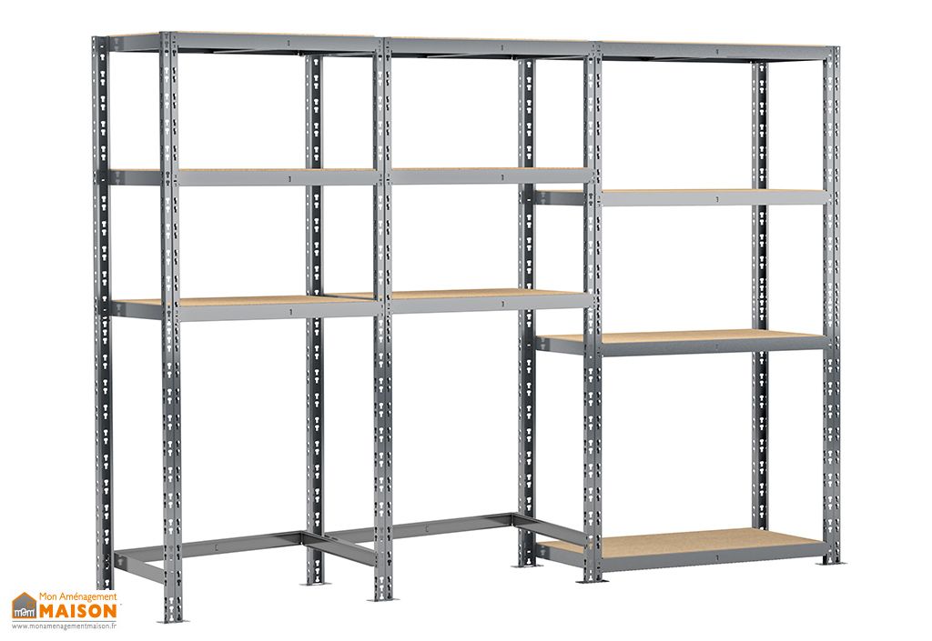 Rayonnage 3 Etageres Metalliques 240 Cm Systeme Extension Modulo Storage