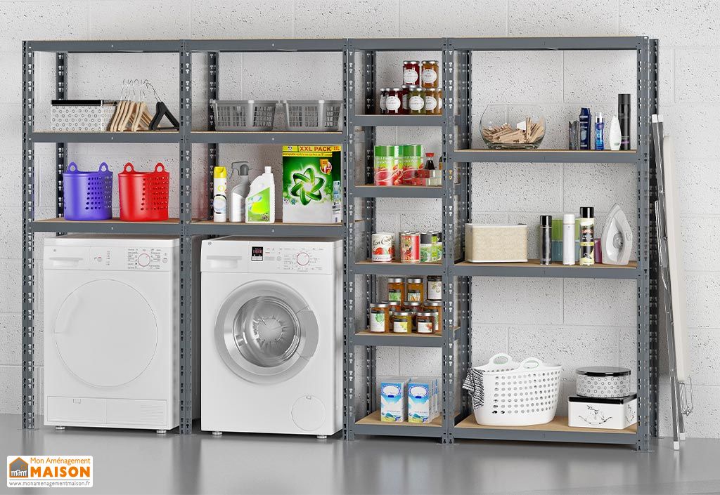 Rayonnage 4 Etageres Metalliques 290 Cm Systeme Extension