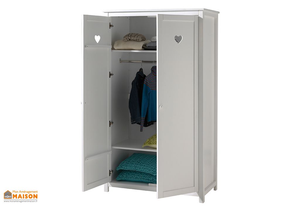 Armoire 2 Portes En Bois De Pin Et Mdf Amori Vipack