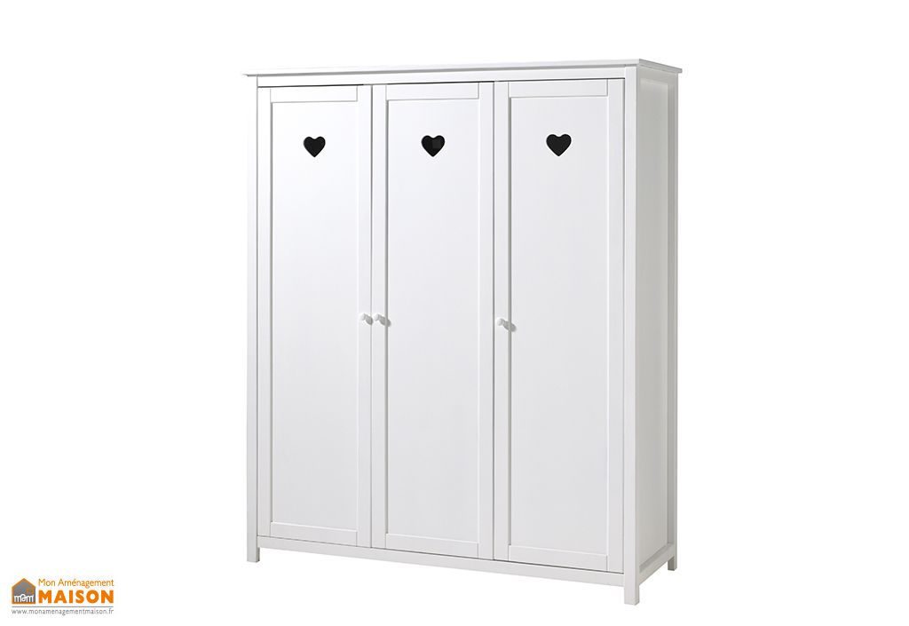 Armoire 3 Portes En Bois De Pin Et Mdf Amori Vipack