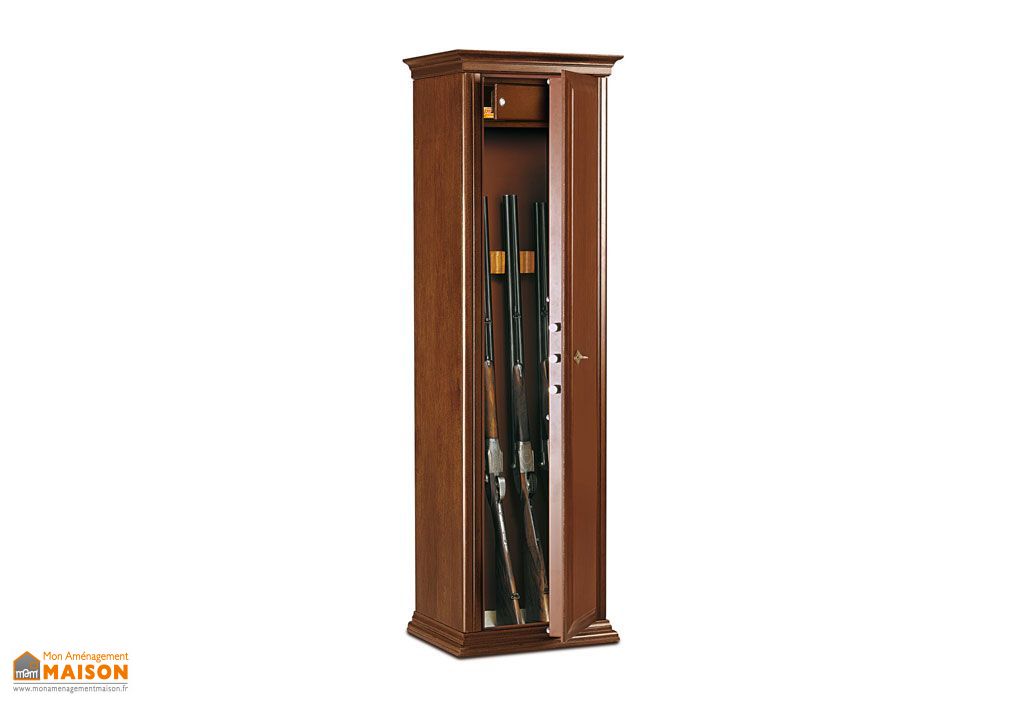 Armoire A Fusils Bois Ehc Ft A Cle 7 Armes Armoire A Fusil A Cle