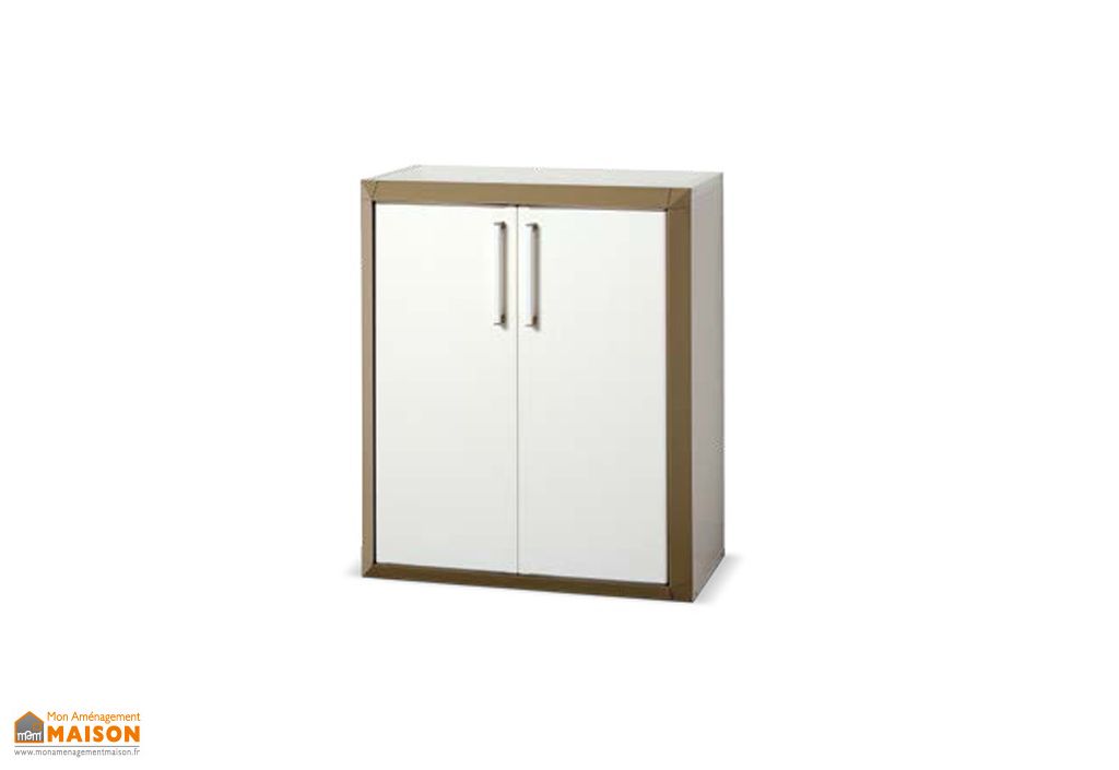 Armoire de Rangement Résine Basse 2 Portes Modulable Prestige Garofalo