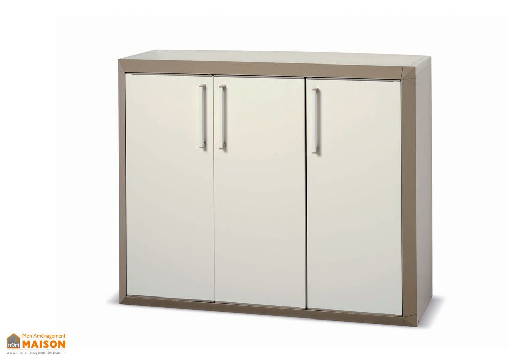 Armoire de Rangement Résine Basse 3 Portes Modulable