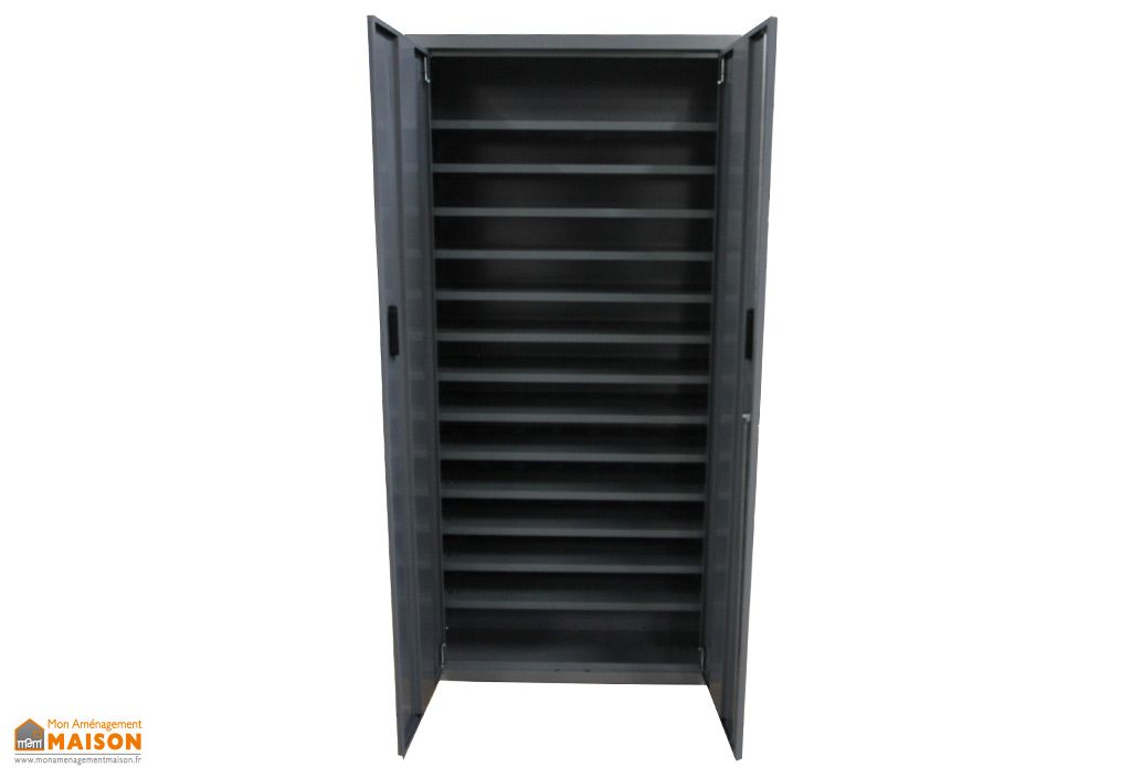 Armoire De Rangement Acier 2 Portes 84 Bacs Bleus 1l