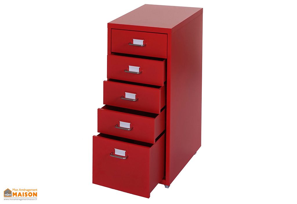 Caisson De Bureau En Metal 5 Tiroirs Boston 28 X 69 Cm Heute Wohnen