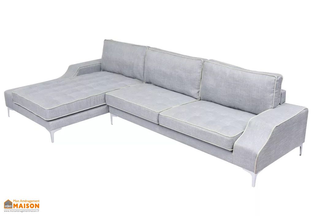 canape d angle avec meridienne 4 6 places tissu gris 3m vidaxl