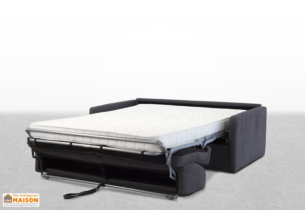 Canape Convertible 3 Places En Tissu Cuba Couchage 140 X 190 Cm