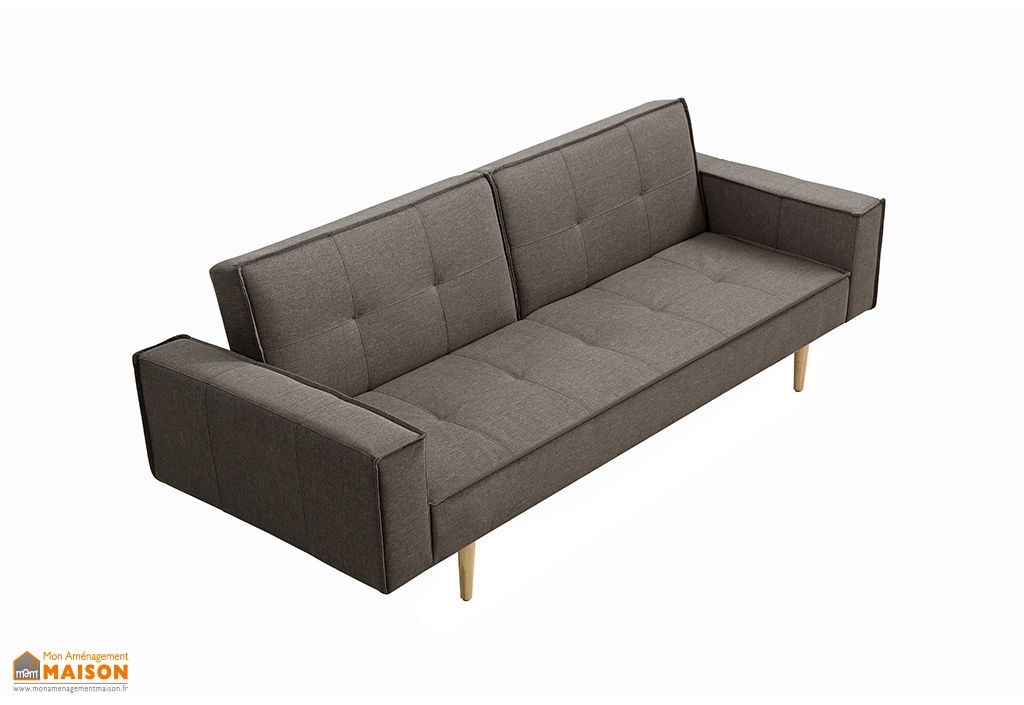 Canape Convertible 2 Places Gris Fonce