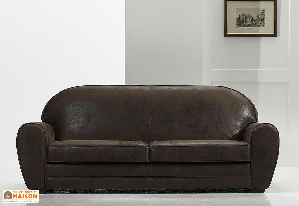 canape aspect cuir ou cuir veritable 3 places vintage 214x93x85cm l l h zanisofa