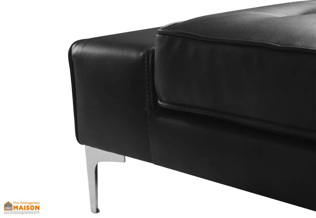 canape d angle avec meridienne 4 6 places cuir synthetique noir 3m vidaxl