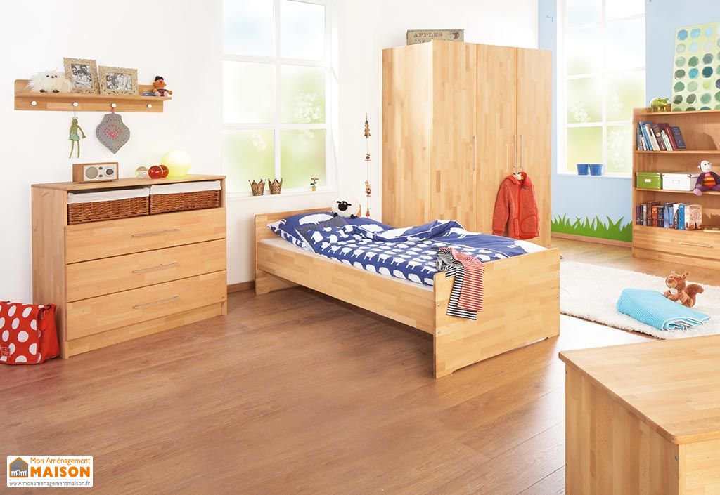 Chambre D Enfant En Hetre Natura 1 Lit 1 Commode Et 1 Armoire