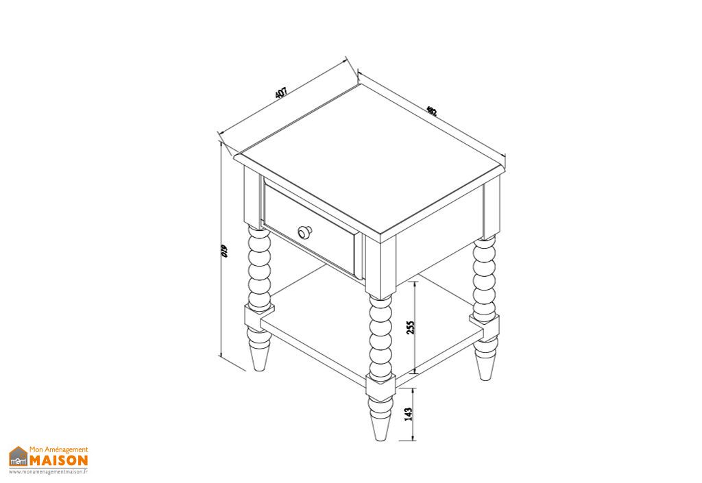 chambre enfant lit 1 place 90 x 200cm table de chevet en bois alana vipack