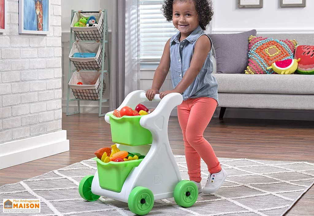 Chariot De Courses En Plastique Pour Enfant Vert Et Blanc Step2