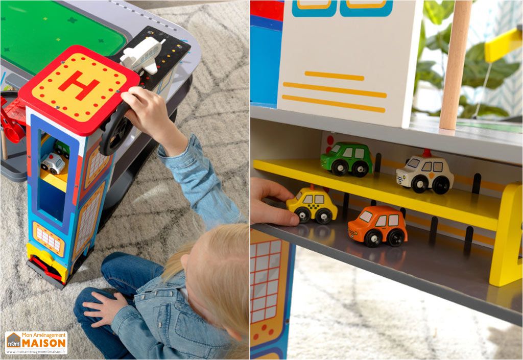 Circuit De Course En Bois Kidkraft 2 Etages Freeway Frenzy