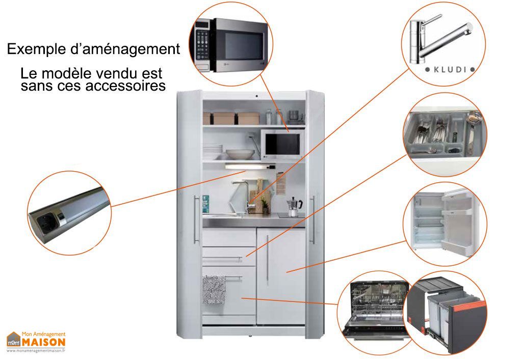 Kitchenette Armoire Metal 120x66x200cm Stengel