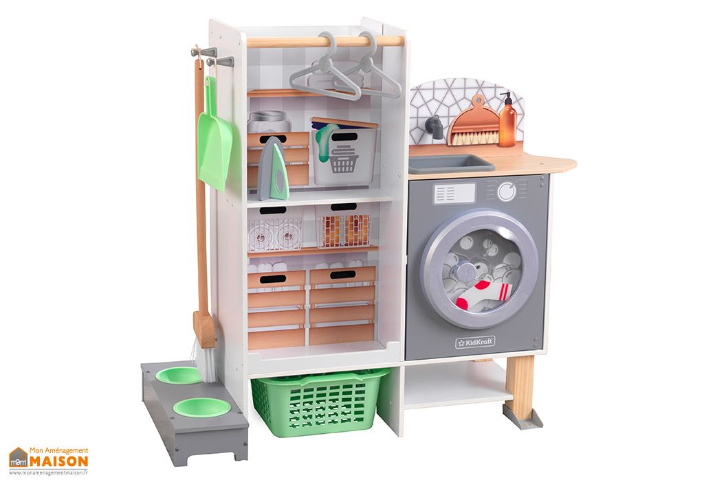 cuisine en bois enfant kidkraft et buanderie son et lumiere 2 en 1 kidkraft