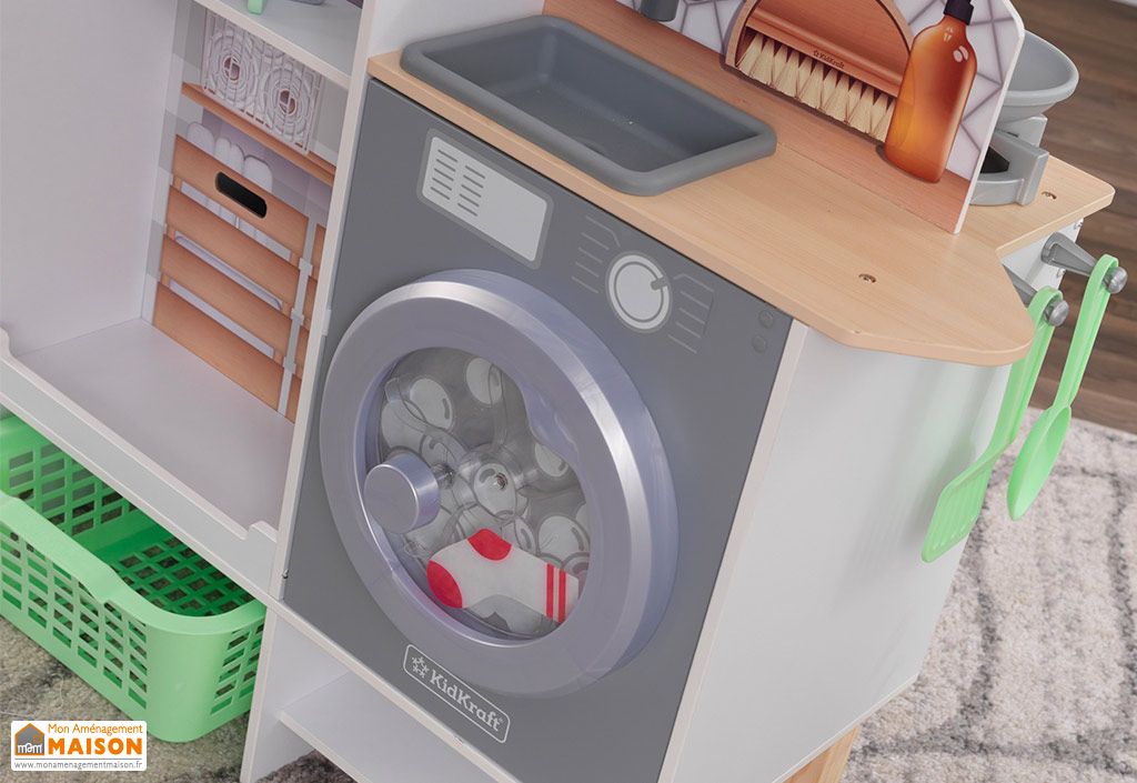 cuisine en bois enfant kidkraft et buanderie son et lumiere 2 en 1 kidkraft