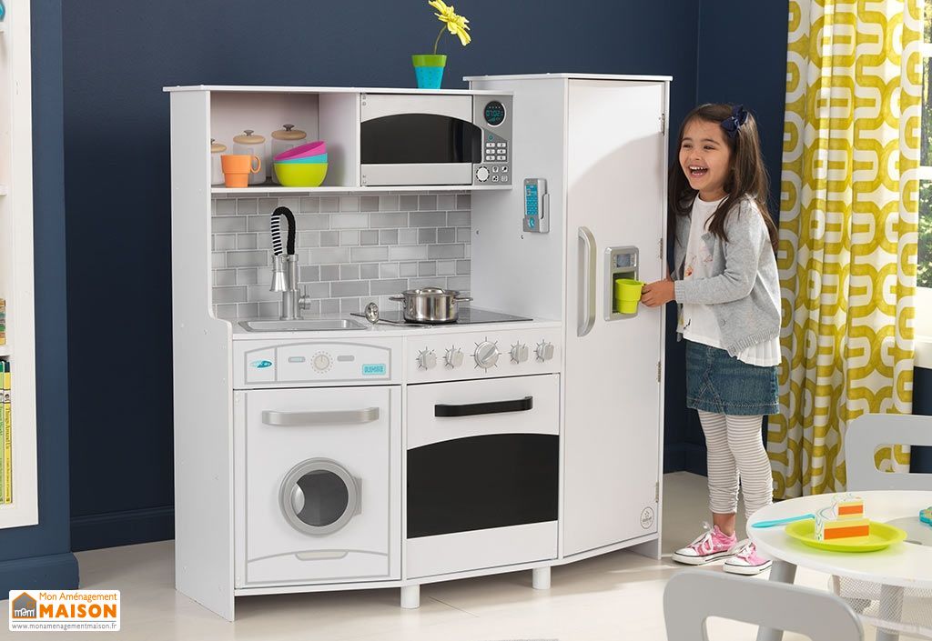 Cuisine En Bois Enfants Avec Machine à Glaçons Sonore Et Lumineuse