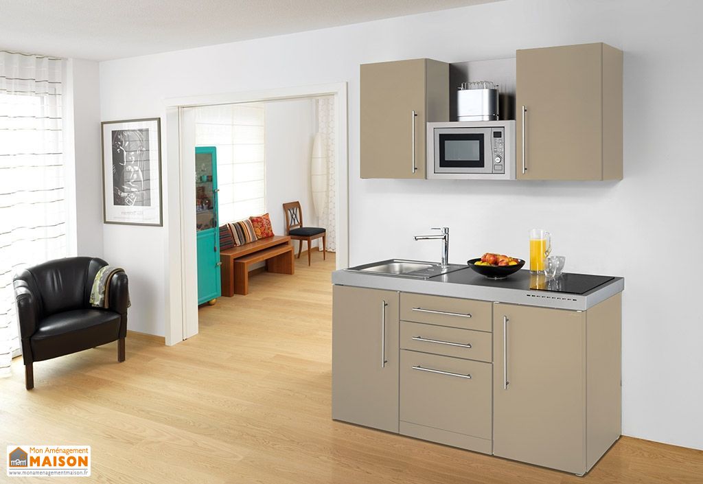 Mini Cuisine Equipee 160cm Frigo L V M O 2 Armoires Pls