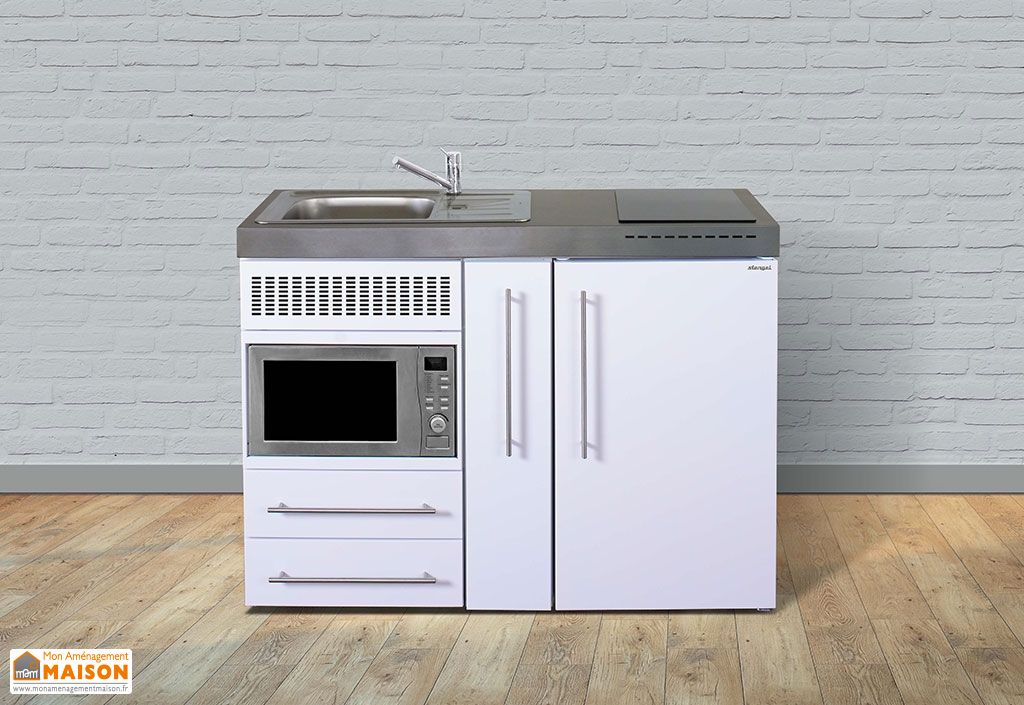 MiniCuisine avec Frigo, MicroOndes et Vitrocéramique MPM120A Blanche Stengel