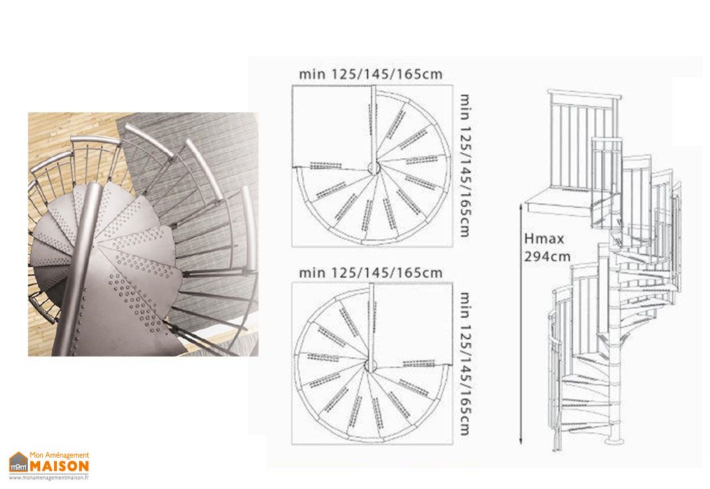 Escalier Extérieur en Colimaçon en Métal Galvanisé Alaska ...