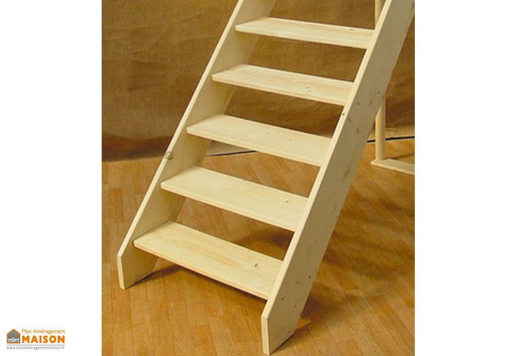 escalier droit en bois