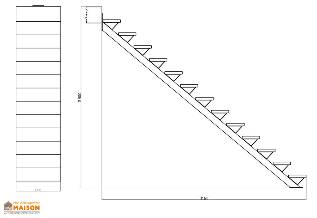 escalier droit montana