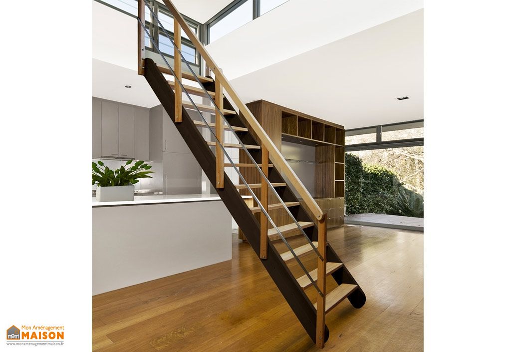 escalier droit 2 rampes