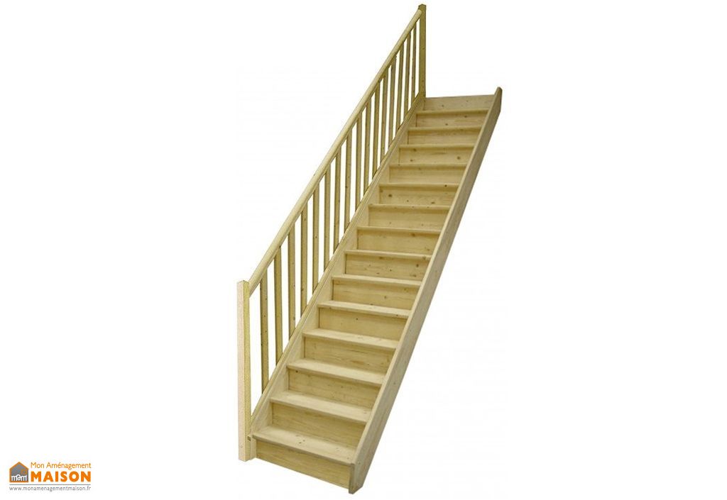 escalier droit sans rampe avec contremarche