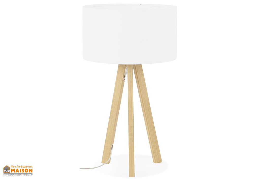 Lampe A Poser En Metal Et Polyester Trivet Mini Blanc Kokoon Design