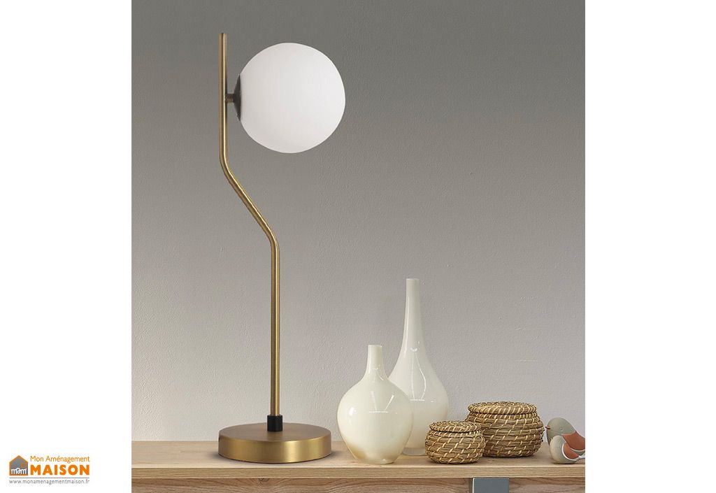 Lampe A Poser En Metal Et Verre Maui 15 X 55 Cm Acb