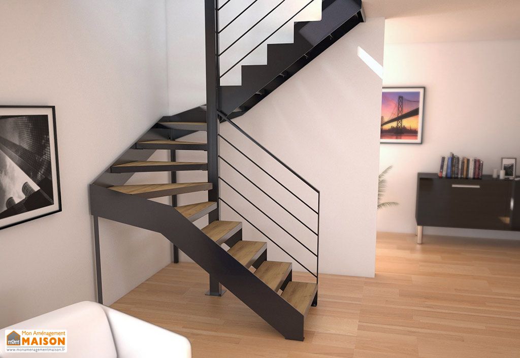 escalier quart tournant avec coffre