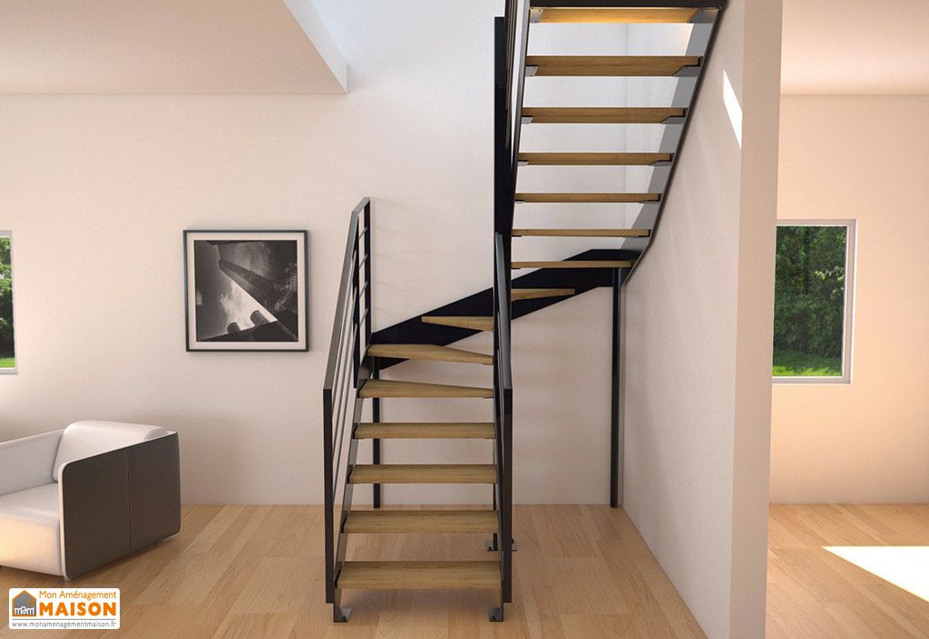 escalier quart tournant avec coffre
