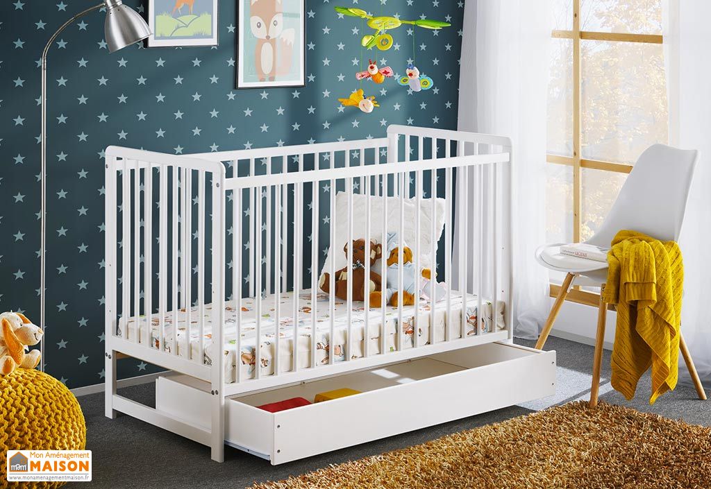 Lit Bebe En Bois Avec Matelas Et Tiroir Cypi 65 X 124 Cm Blanc Asm Lit Bebe En Bois Avec Matelas Et Tiroir Cypi 65 X 124 Cm Blanc Asm