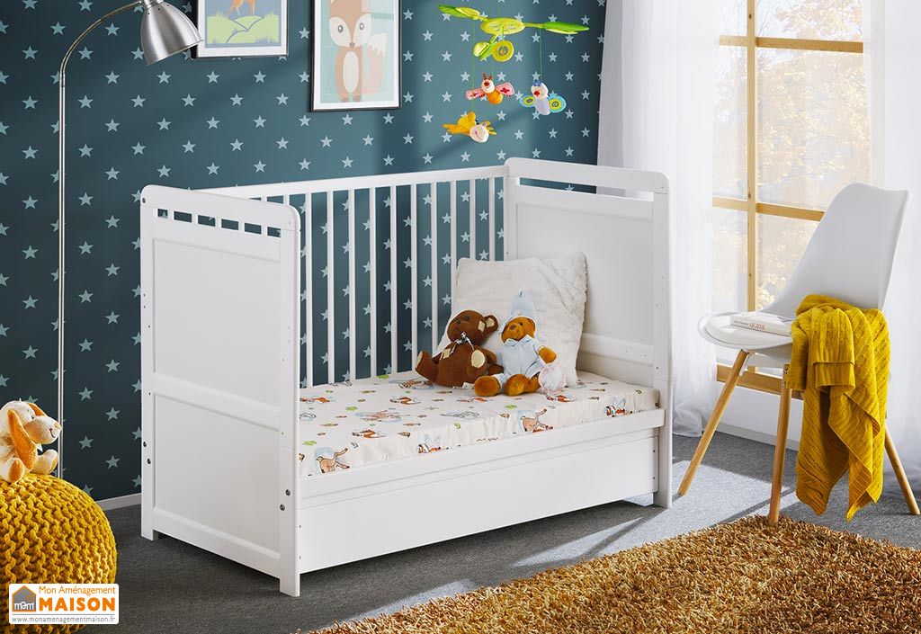 Lit Bebe Evolutif En Bois Avec Matelas Et Tiroir Tymek Plus Blanc Asm Lit Bebe Evolutif En Bois Avec Matelas Et Tiroir Tymek Plus Blanc Asm