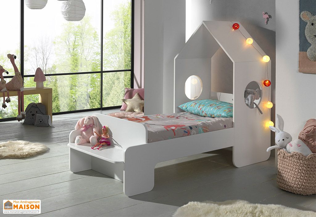 Lit Cabane Pour Enfant En Bois Mdf Casami Blanc 70 X 140 Cm Vipack