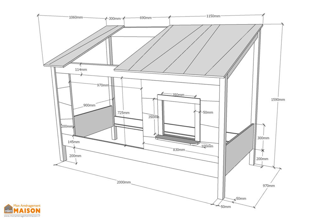 Plan lit cabane