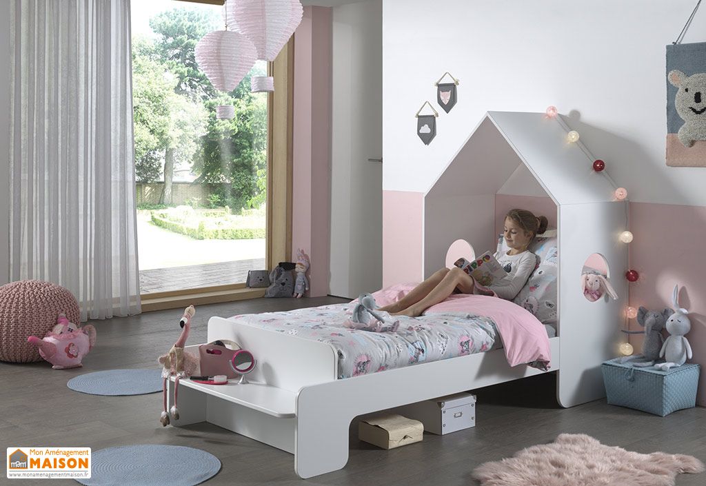 Lit Cabane Pour Enfant En Bois Mdf Casami Blanc 90 X 200 Cm Vipack