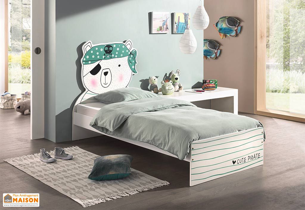 Lit Pour Enfant En Bois 0 X 90 Cm Funny Ours Pirate Vipack