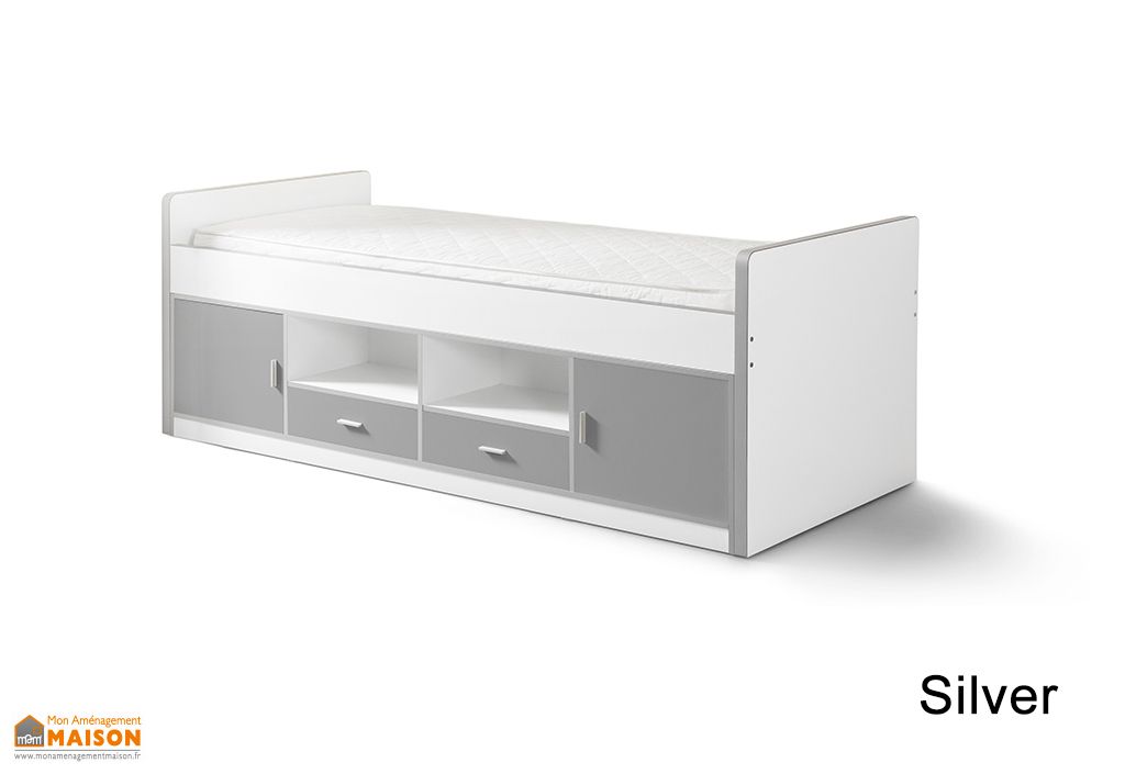 Lit Pour Enfant En Bois Avec Rangements 90 X 200 Cm Bonny Pls