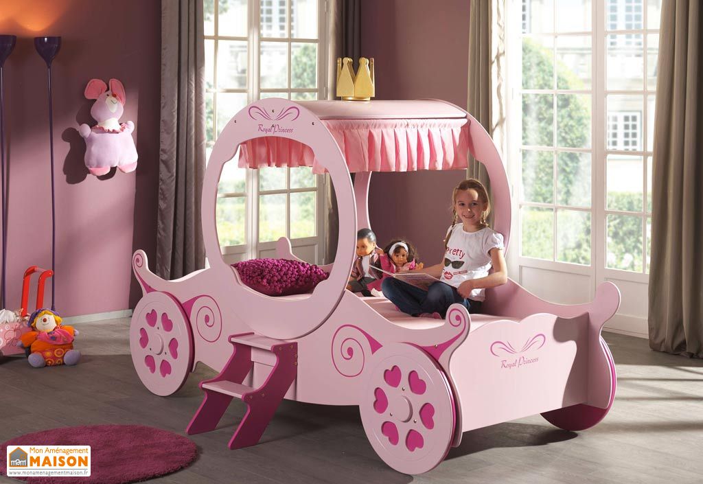 Lit Pour Enfant Carrosse De Princesse Avec Sommier Vipack