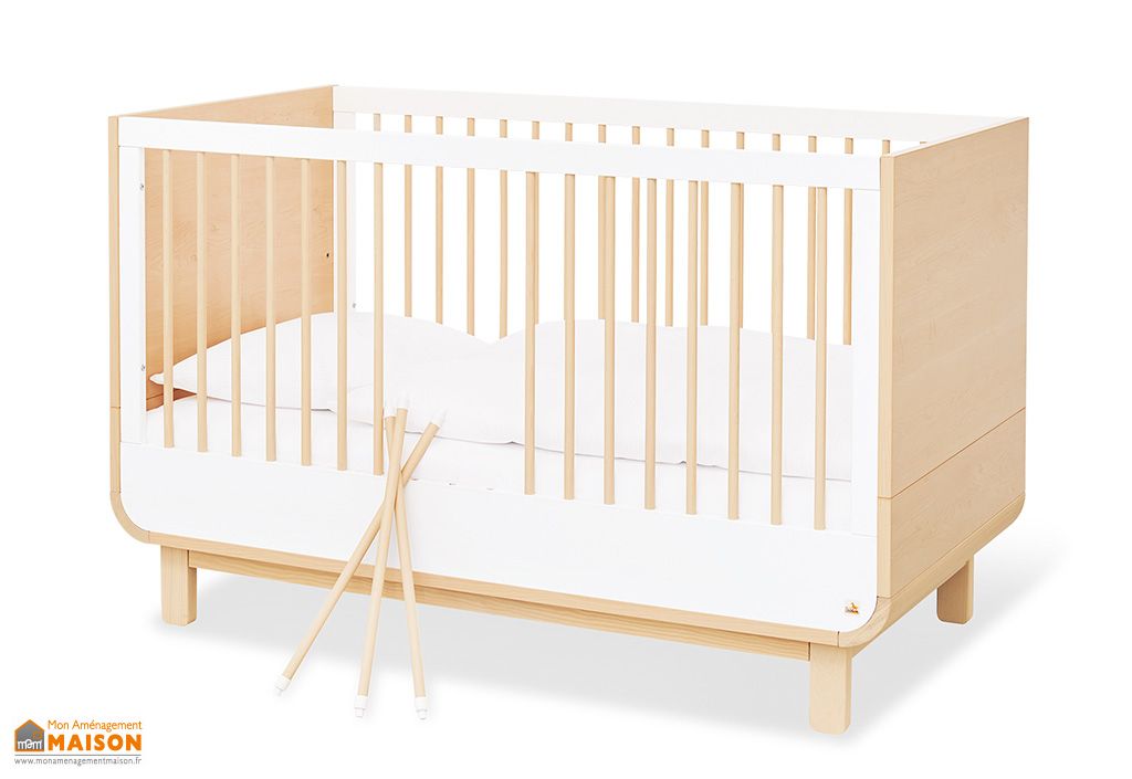 Lit Evolutif Pour Enfant En Bois Massif Aspect Erable Round Pinolino