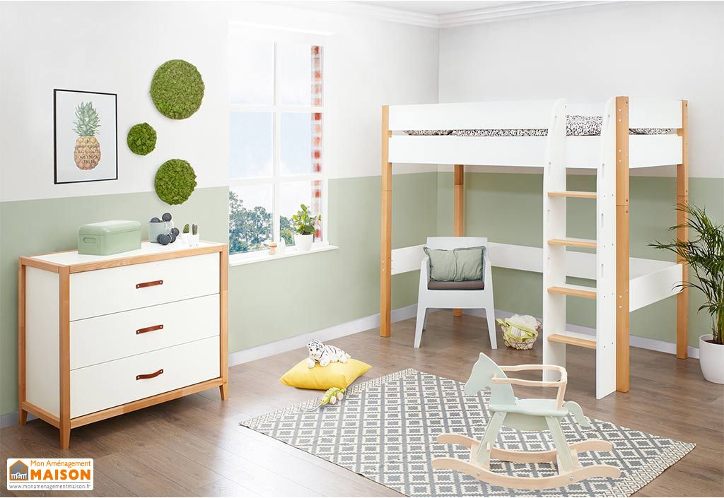 Lit Mezzanine Pour Enfant En Bois Ville 90 X 200 Cm Pinolino