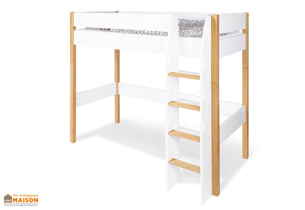 Lit Mezzanine Pour Enfant En Bois Ville 90 X 200 Cm Pinolino