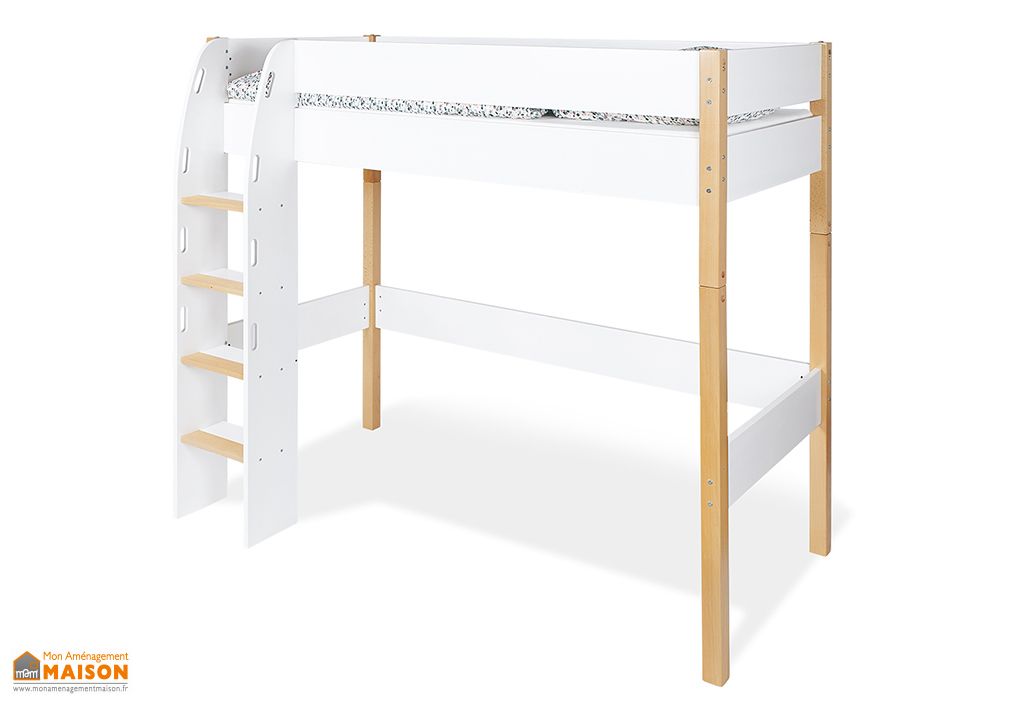 Lit Mezzanine Pour Enfant En Bois Ville 90 X 200 Cm Pinolino