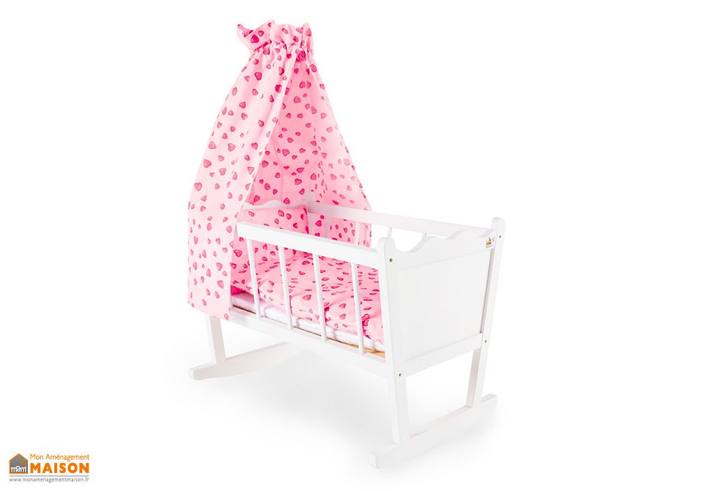 Lit De Poupee Berceau En Bois Blanc Pinolino Merle Pinolino