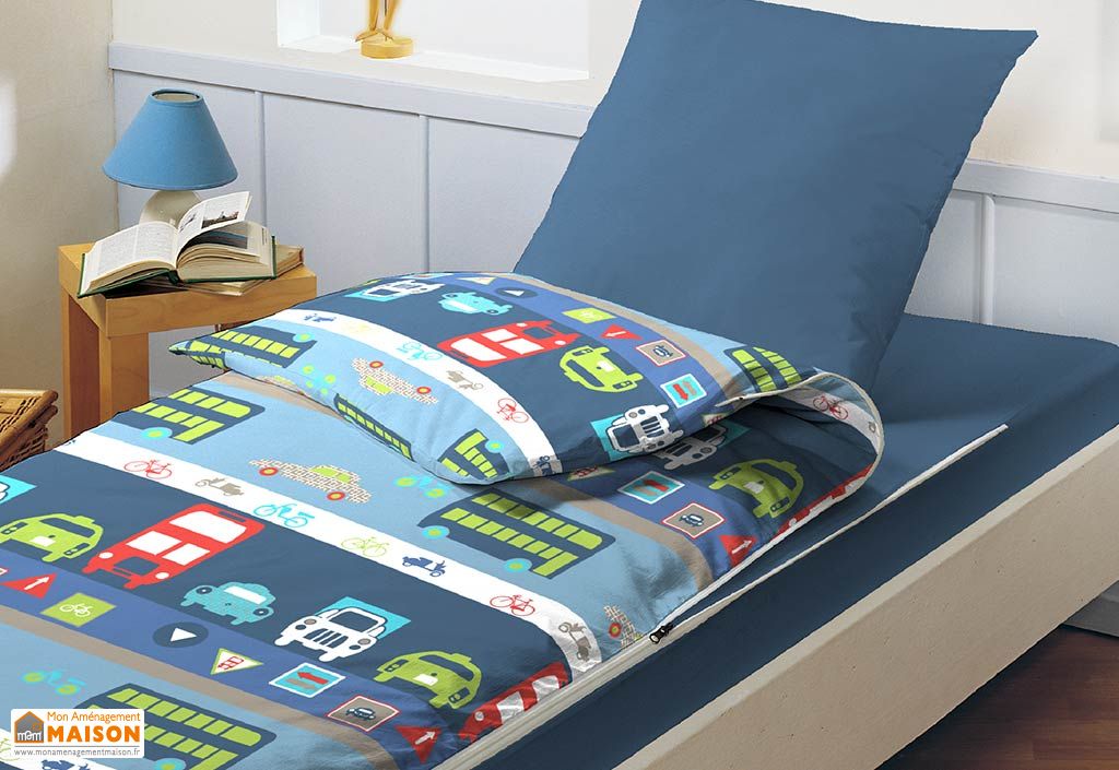 Lit Tout Fait Prêt à Dormir Caradou 90x190cm Bus Bleu ...