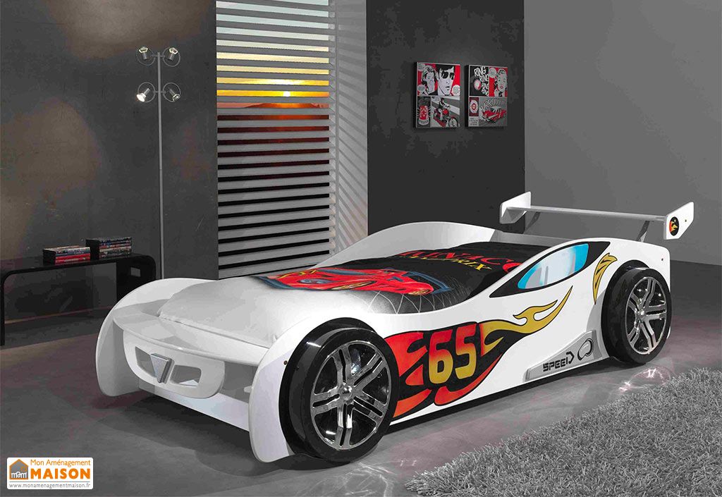 Lit Voiture De Course En Bois Pour Enfant Le Mans Pls Coloris Vipack